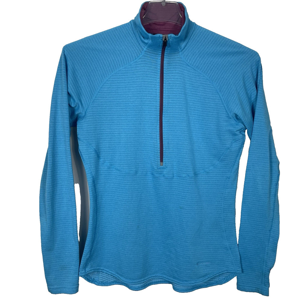 Patagonia R1 Regulator 1/2 Zip Pullover Jacket Women L Thumbholes Running Hiking